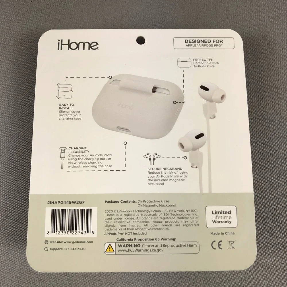 iHome Airpods Case with Magnetic Neckband 2pack